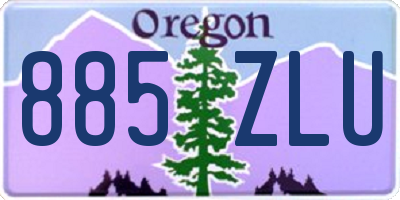 OR license plate 885ZLU