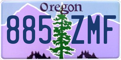 OR license plate 885ZMF