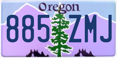 OR license plate 885ZMJ