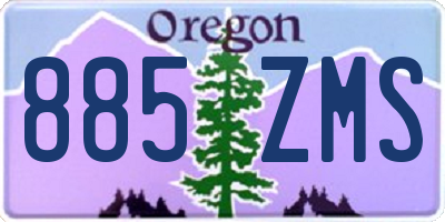 OR license plate 885ZMS