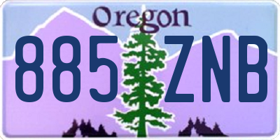 OR license plate 885ZNB