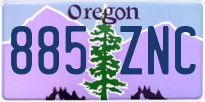 OR license plate 885ZNC