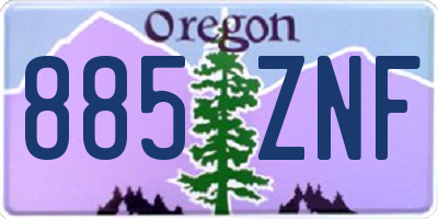 OR license plate 885ZNF