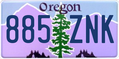 OR license plate 885ZNK