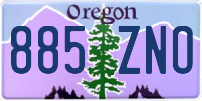 OR license plate 885ZNO