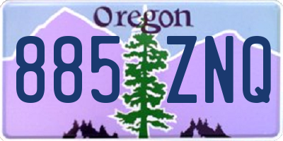 OR license plate 885ZNQ