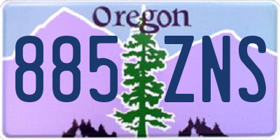 OR license plate 885ZNS