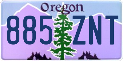 OR license plate 885ZNT