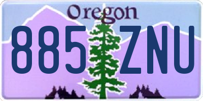 OR license plate 885ZNU
