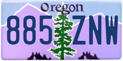 OR license plate 885ZNW