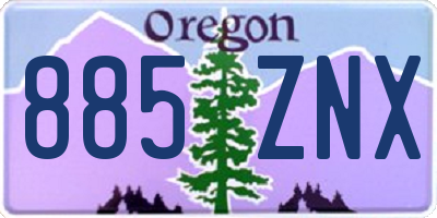 OR license plate 885ZNX