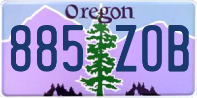OR license plate 885ZOB