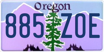 OR license plate 885ZOE