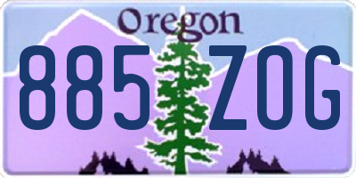 OR license plate 885ZOG