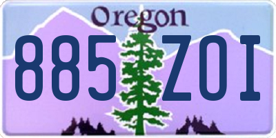OR license plate 885ZOI