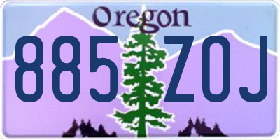 OR license plate 885ZOJ