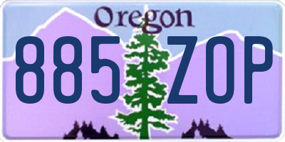 OR license plate 885ZOP