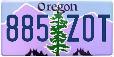 OR license plate 885ZOT