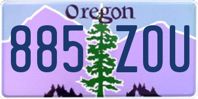 OR license plate 885ZOU