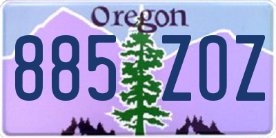 OR license plate 885ZOZ