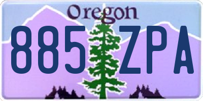 OR license plate 885ZPA