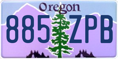 OR license plate 885ZPB
