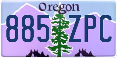 OR license plate 885ZPC