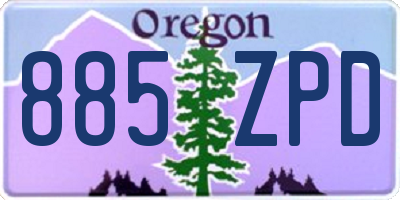 OR license plate 885ZPD
