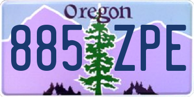 OR license plate 885ZPE
