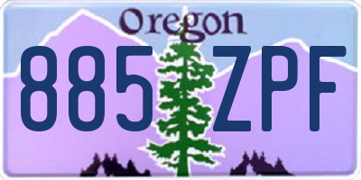 OR license plate 885ZPF