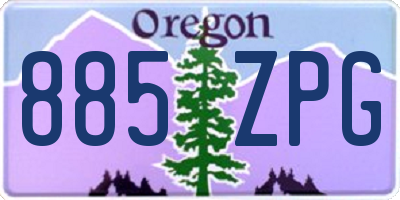OR license plate 885ZPG