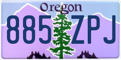 OR license plate 885ZPJ