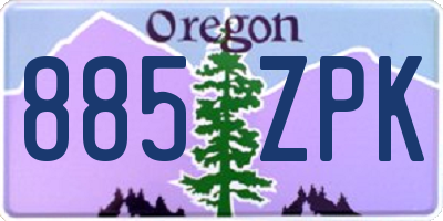 OR license plate 885ZPK