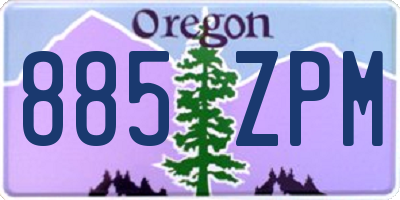 OR license plate 885ZPM