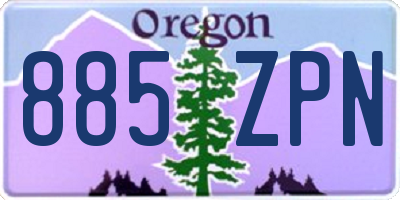 OR license plate 885ZPN