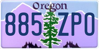 OR license plate 885ZPO