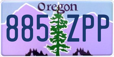 OR license plate 885ZPP