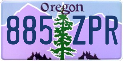 OR license plate 885ZPR