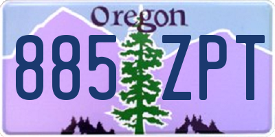 OR license plate 885ZPT