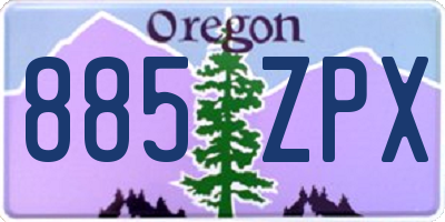 OR license plate 885ZPX