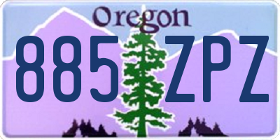 OR license plate 885ZPZ