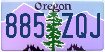 OR license plate 885ZQJ