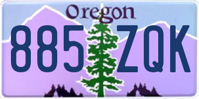 OR license plate 885ZQK