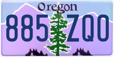OR license plate 885ZQO