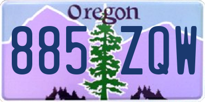 OR license plate 885ZQW