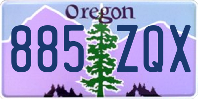 OR license plate 885ZQX