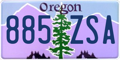 OR license plate 885ZSA
