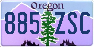 OR license plate 885ZSC