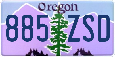 OR license plate 885ZSD