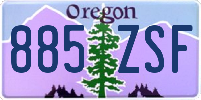 OR license plate 885ZSF